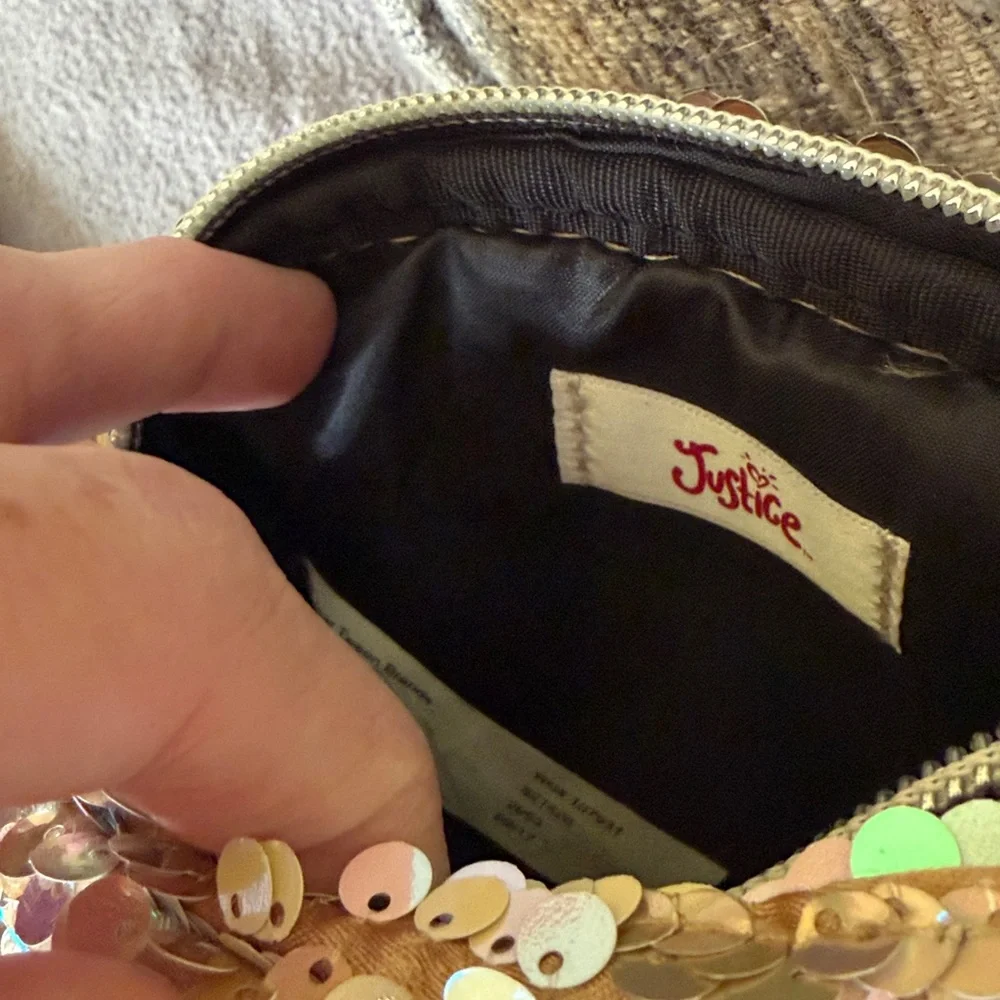 Justice Multicolor Sequin Crossbody Bag with Pom Pom - Picture 2 of 7